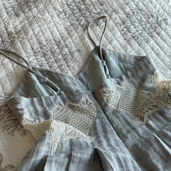 Jonathan Simkhai Elegant Grey Dress with Lace Detail - Picture 5 of 6